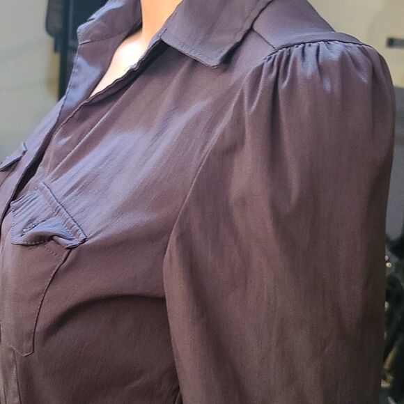 Cotton express chocolate button up - Picture 5 of 9